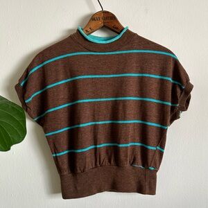 Vintage Mock Neck Banded Crop